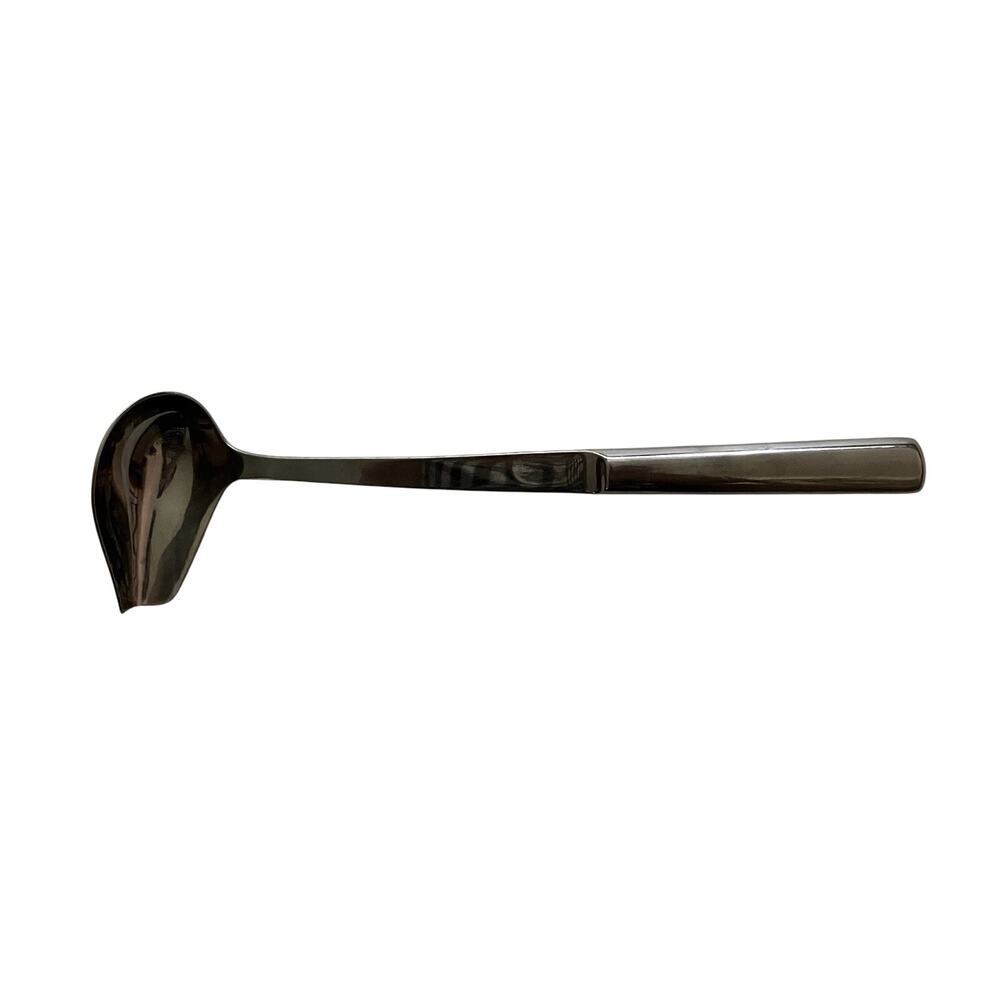 Vtg Stainless Steel Gravy Soup Ladle Long Handle with Pour Spout 11.75” Korea